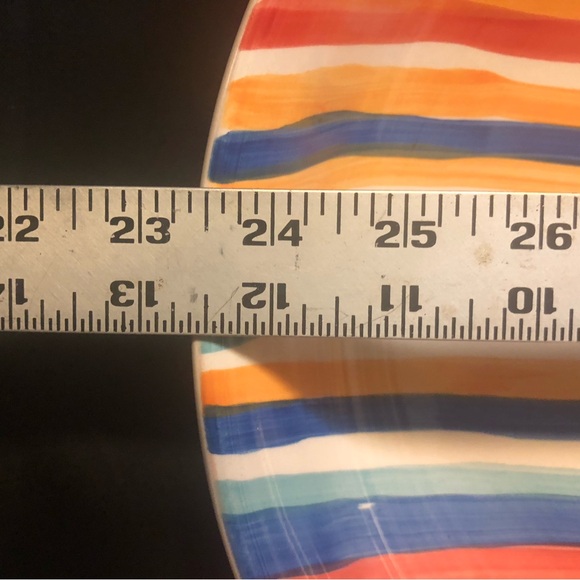 Tabletops Gallery Water Color Red 12-1/2” hand-painted Serving Bowl Large - Picture 9 of 12